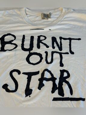Juicy Couture Burn Out Star Graphic Tee Mens White Short Sleeve XXL